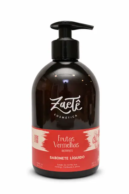 SABONETE LÍQUIDO FRUTAS VERMELHAS ZAETÊ  380ML