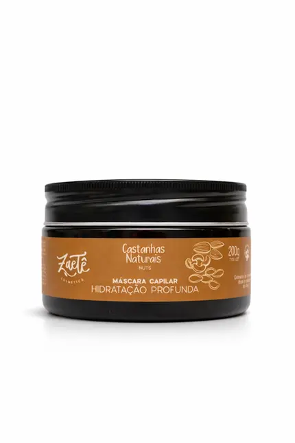 MÁSCARA CAPILAR HIDRATAÇÃO PROFUNDA CASTANHAS NATURAIS ZAETÊ 200G